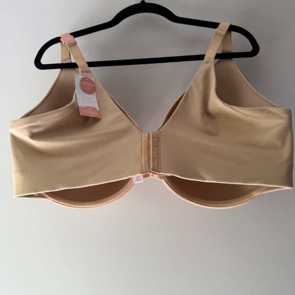 Cacique Front-Close Backsmoother Bra Womens 44G Tan New Modern Collection - Picture 3 of 6